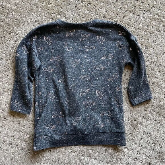 Belle Du Jour Girls Bronze Unicorn Sweater with 7/8 Sleeves Size S - Picture 6 of 6